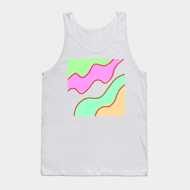 Pink green orange Red watercolor art Tank Top by Simplecooldesignss